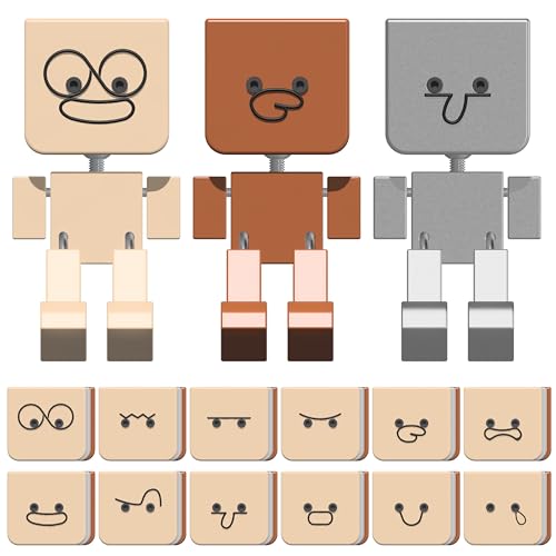 3-Pack Shaking Man Figurine with 36 Magnetic Expressions