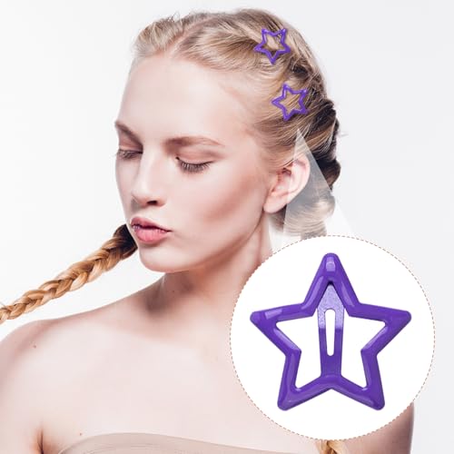 Purple Star Hair Clips 20pcs Metal Snap Barrettes for Women Y2K