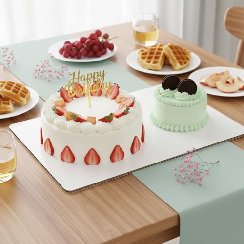 8 Pack Rectangle Cake Boards 13.75 x 9.75 in White Greaseproof Cardboard - Cake Support & Display