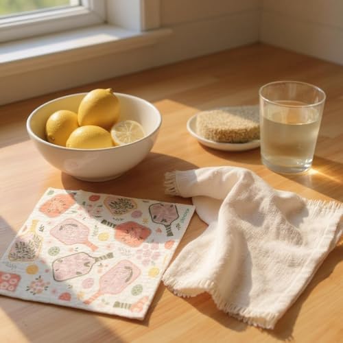 Linhome Swedish Dishcloth - Floral Pickleball Paddle Reusable Sponge