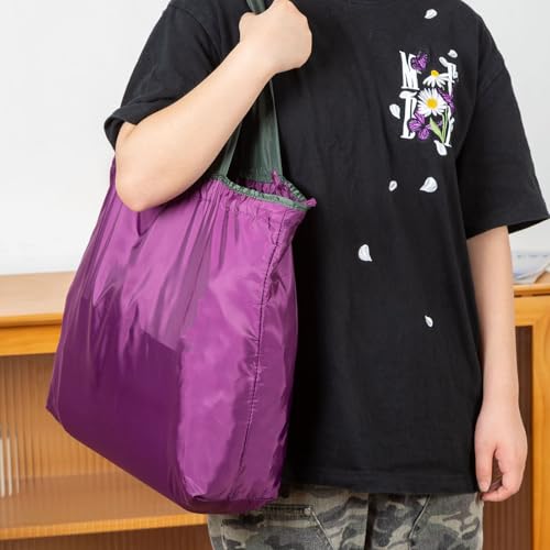 Large Capacity Reusable Grocery Tote Bag with Drawstring Top