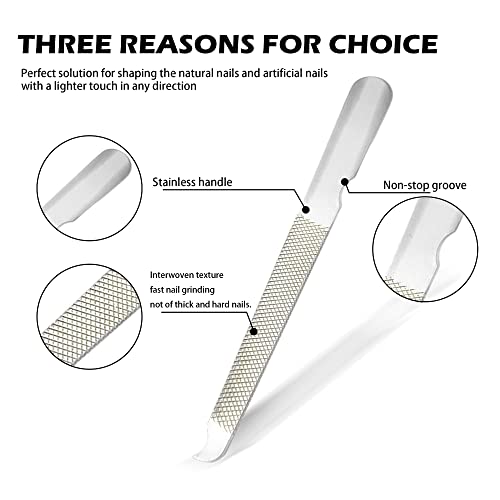 Stainless Steel Metal Nail File Double Sided Manicure Pedicure Tool