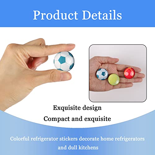 Strong Glass Refrigerator Magnets - 12 Pack Colorful Sports Designs