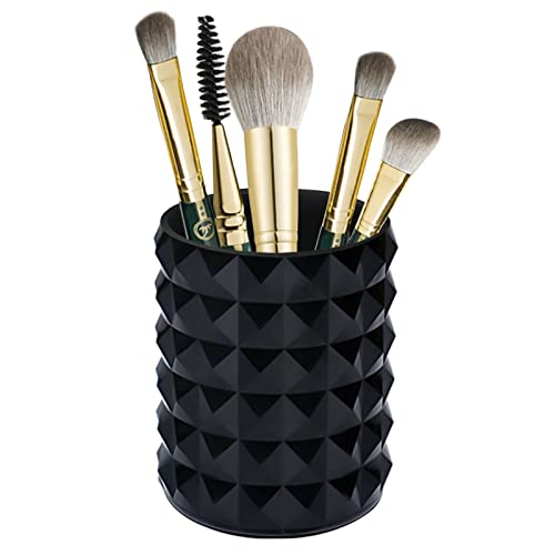Funtygy Black Acrylic Makeup Brush Holder - Modern Vanity Organizer