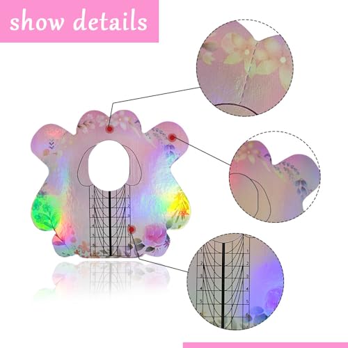 100PCS Laser Pink Acrylic Nail Extension Forms Self-Adhesive Poly Gel Guide Stickers