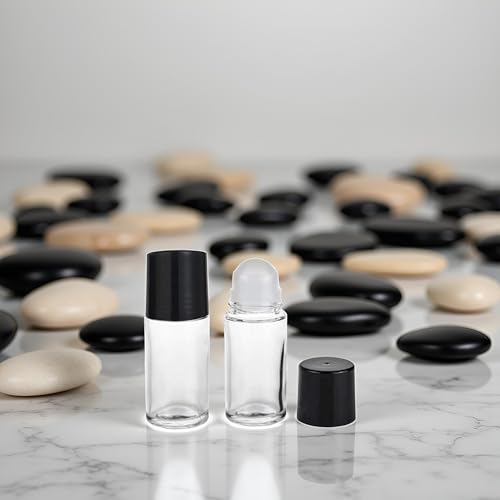 PurYupearl 30ML Glass Essential Oil Roller Bottles 2 Pcs