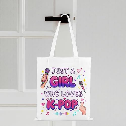 Kpop Canvas Tote Bag - Just a Girl Who Loves Kpop