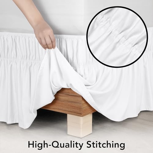 Utopia Bedding Full Size Bed Skirt - Adjustable Ruffle Design, 16-Inch Drop, White