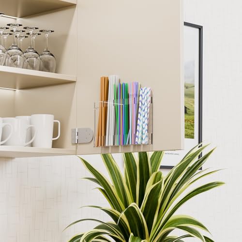 Yieach Acrylic Straw Holder - 9.4 Inch Reusable Straw Organizer