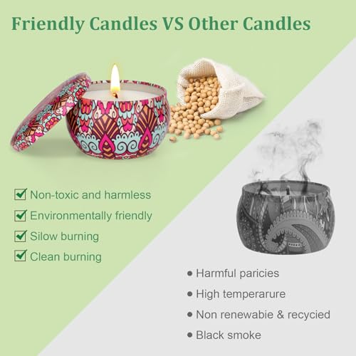OFUN Scented Soy Candle Gift Set, 4-Pack Aromatherapy Candles for Home