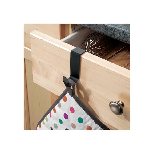 iDesign Forma Over-the-Cabinet Hook, Matte Black Steel Storage Hook