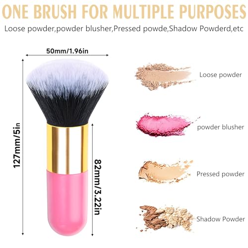 SruidyLady Pink Travel Makeup Brush for Foundation and Powder