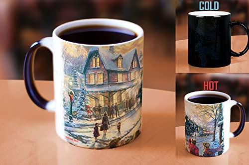 Color Changing Christmas Mug with Thomas Kinkade Train Design - 11 oz