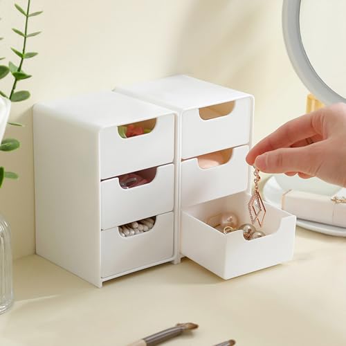 Mini Square Desktop Storage Unit with 3 Drawers for Beads & Jewelry