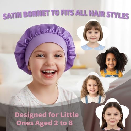 Tale King Kids Satin Sleep Bonnet for Girls Curly Hair Hair Cap