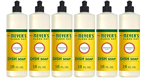 Mrs. Meyer's Clean Day Honeysuckle Dish Soap, 16 fl oz (Pack of 6)