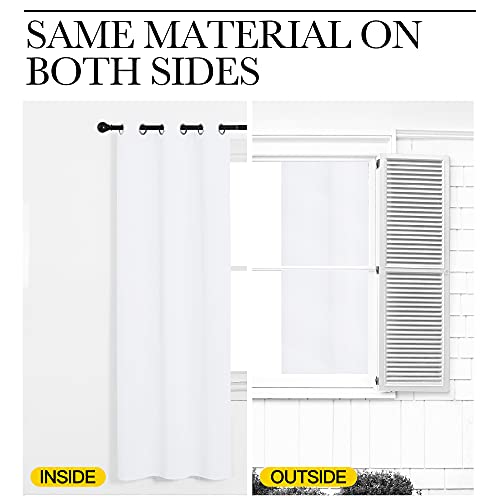 NICETOWN Room Darkening Curtain, Pure White, 55"W x 57"L, Grommet Top