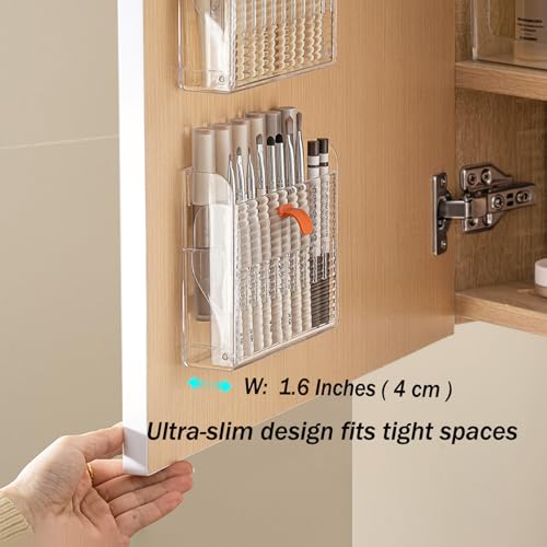 Clear Wall-Mounted Makeup Organizer with 16 Slots - MORNITE