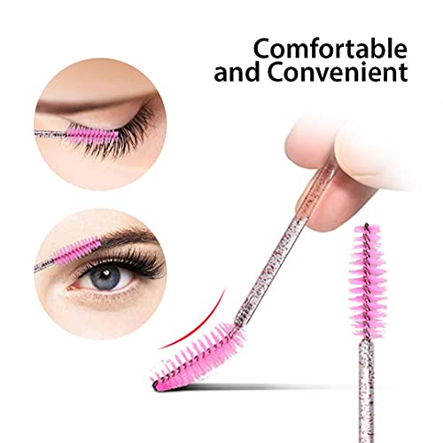 Disposable Mascara Wands 100 Pcs Crystal Handle Lash Spoolies Brushes