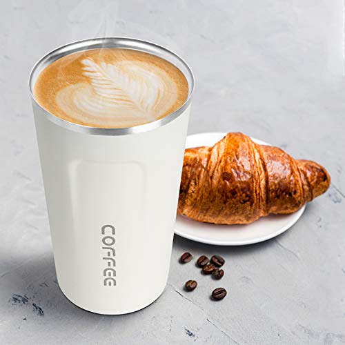 Smilatte 17oz Vacuum Insulated Coffee Travel Mug - Leak-Proof Stainless Steel
