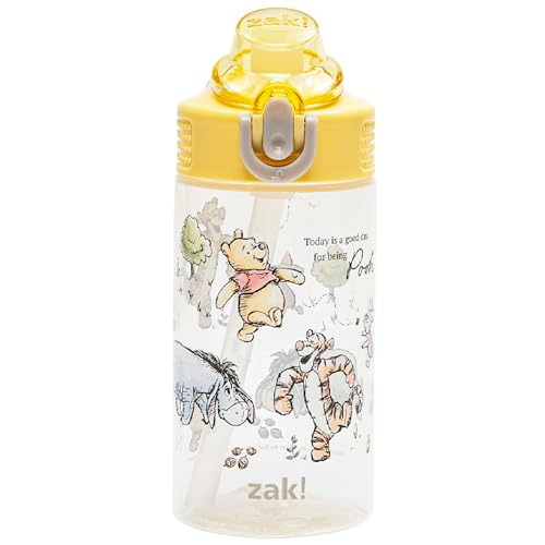 Zak Designs Winnie the Pooh 16oz Kids Water Bottle - Leak-Proof, BPA Free, Dishwasher Safe