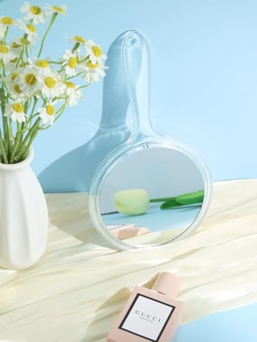 Macaki Double-Sided Hand Mirror with 5X Magnification - 8.3" L