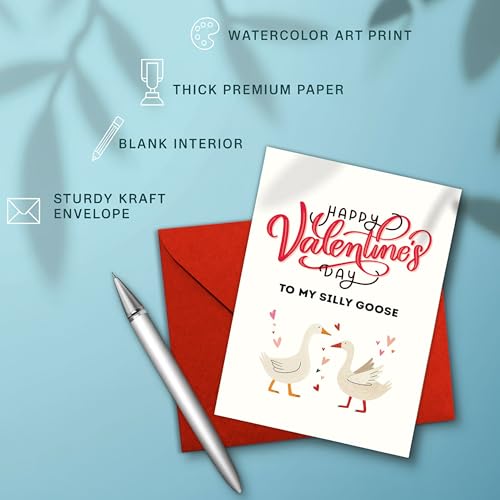 Funny Goose Valentine Card - Adorable Silly Goose Love Card
