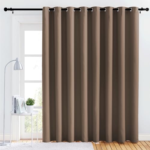 NICETOWN Cappuccino Blackout Curtain Panel 120x102 Inches Energy Saving Thermal Insulated Room Divider