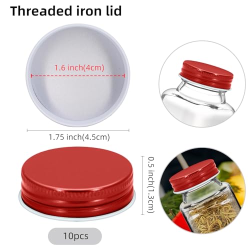 10-Pack Iron Jar Lids for 4oz & 6oz Spice Jars - Airtight Sealing