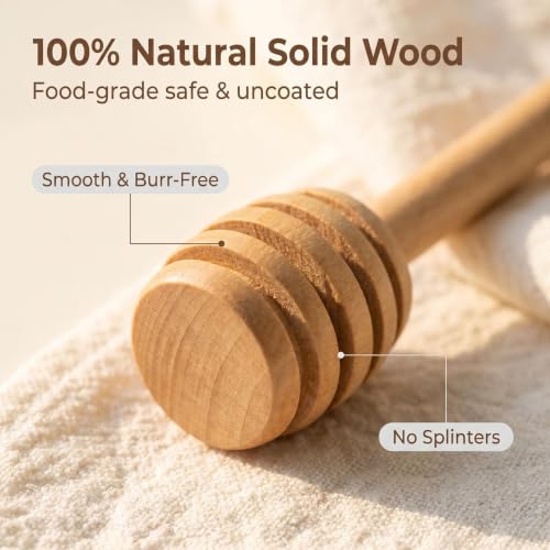 25-Piece Wooden Honey Dipper Sticks - 3-Inch Mini Honeycomb Wands