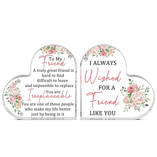 Heart-Shaped Friendship Plaque for Women - Best Friend Gift