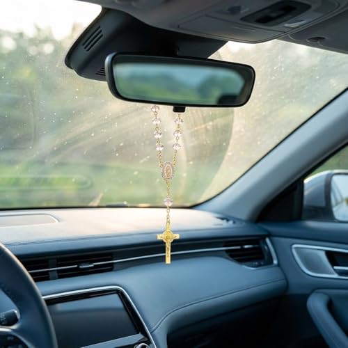 Car Rosary Rearview Mirror Hanger Elegant Symbolic Pendant Ornament