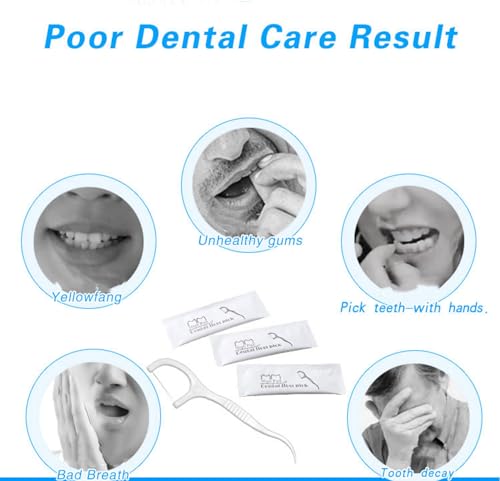 Individually Wrapped Dental Floss Picks 50 Count Portable Travel Flossers