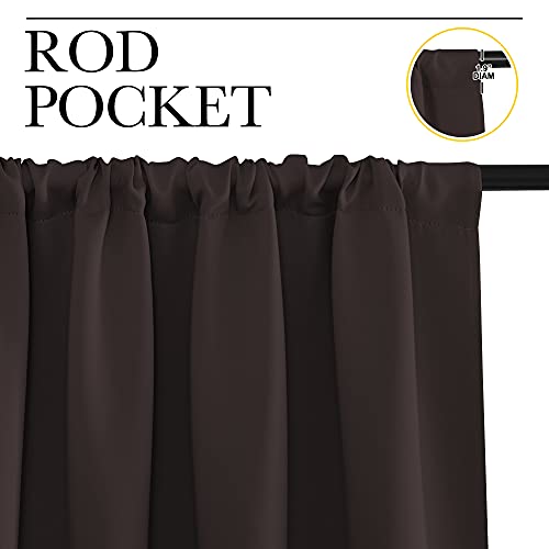 NICETOWN Toffee Brown RV Blackout Curtains 34" x 30" Set of 2