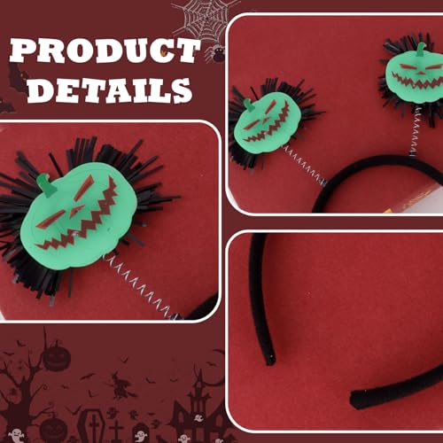 ANBALA 3Pcs Glow in the Dark Pumpkin Headband Halloween Hair Accessories