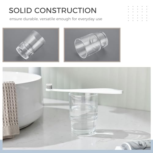 Aomasi Transparent Glass Toothbrush Cup for Bathroom Sink & Vanity