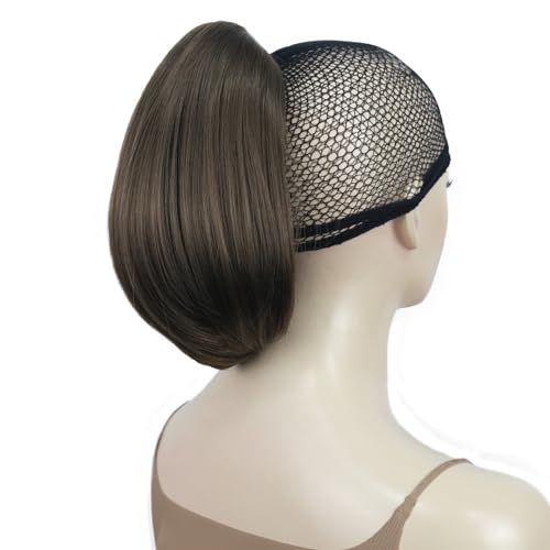 Aimole Straight Clip In Ponytail Hair Extension 8 Light Chestnut Brown