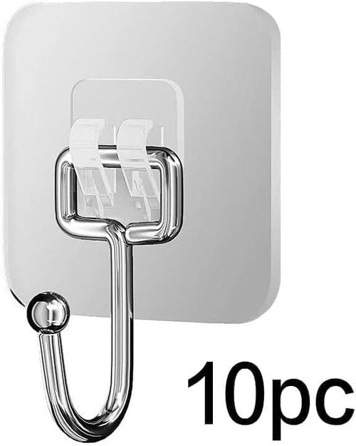 KILOW Heavy Duty Adhesive Hooks - 22 lbs Capacity, Waterproof Transparent Towel Hook