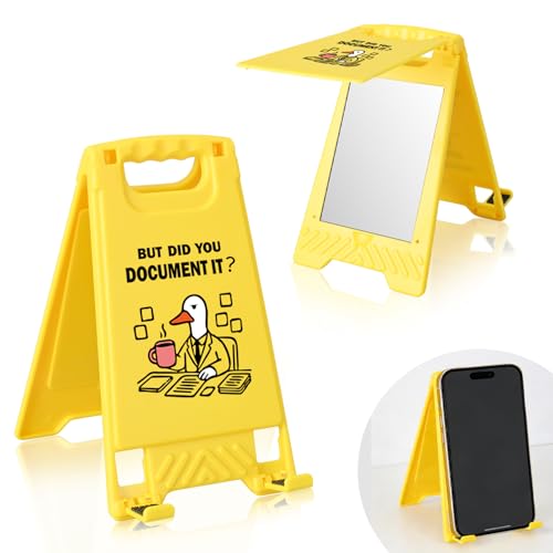Funny Office Decor Desk Sign with Phone Stand and Mirror