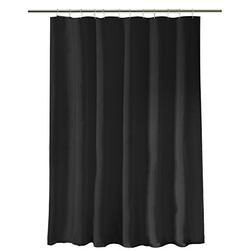 Bath Bliss Heavy Duty PVC Shower Curtain Liner, Black, 72-Inch Length