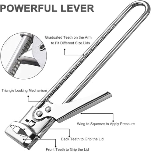 Adjustable Multifunctional Stainless Steel Jar & Bottle Opener