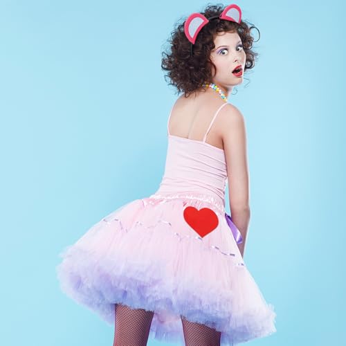 Wavwavw Bear Ears Headband with Red Heart Patch Costume Set