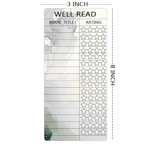 50 Pcs Reading List Bookmark Tracker - 3x8 Inch Book Log Cards