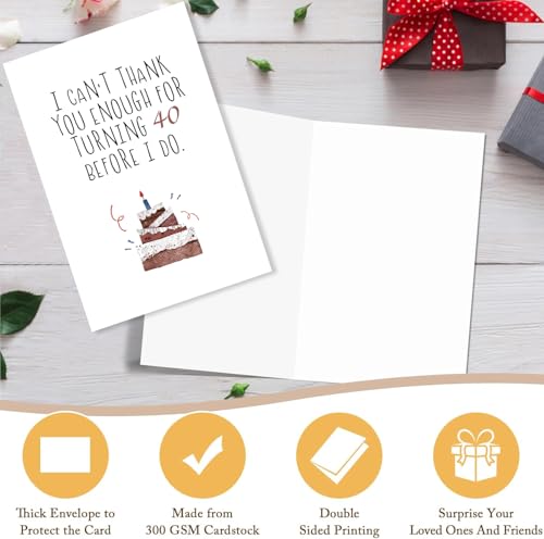 Funny 40th Birthday Card for Him & Her - Unique Gift