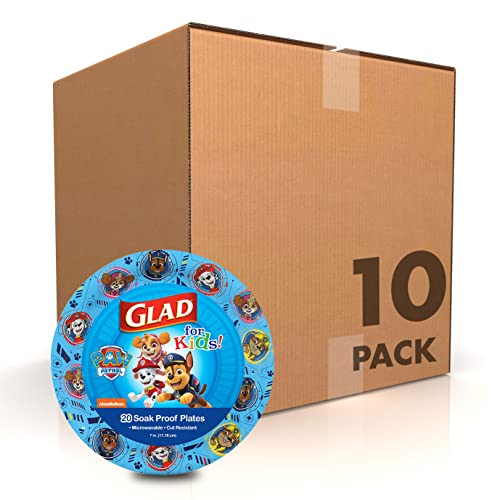 Glad Paw Patrol Paper Plates, Blue, 7 Inch, 20 Count, Kids Party Tableware