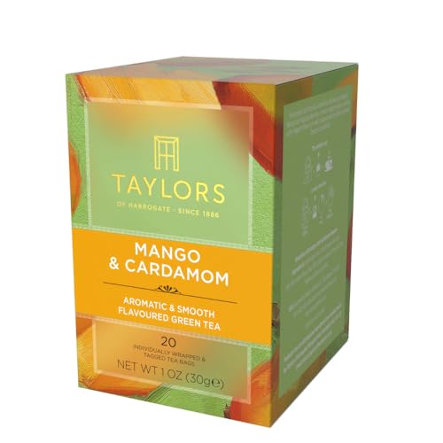 Taylors of Harrogate Mango & Cardamom Green Tea, 20-Count Tea Bags (6-Pack)