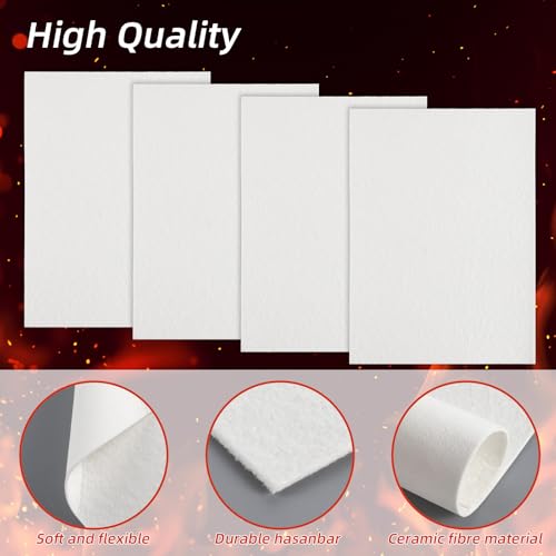 High-Temperature Ceramic Fiber Gasket Paper - 4 Sheets, 7x10 inches