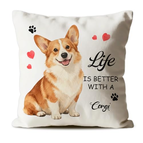 Corgi Throw Pillow Cover - 18x18 Eco-Friendly Velvet Cushion