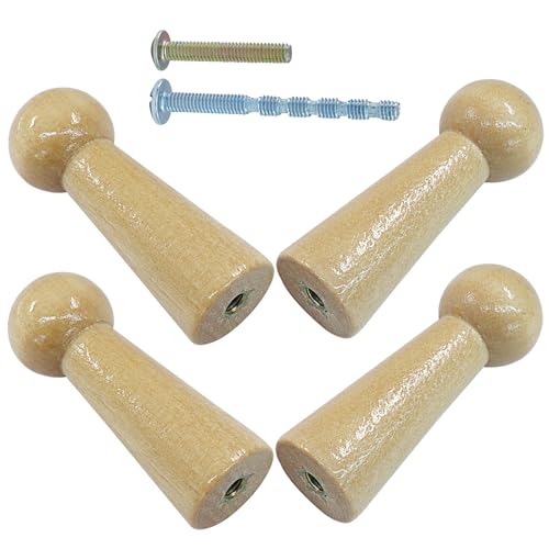 10 Pack Solid Wood Screw-On Hooks for Coats, Bags & Towels