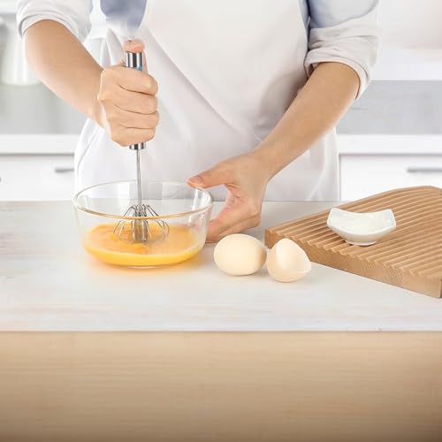 Stainless Steel Mini Hand Push Whisks - 2 Pack Egg Beater Set